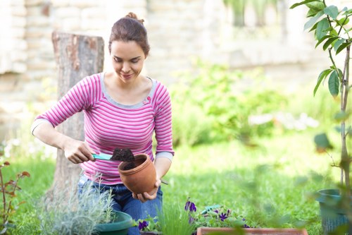 Garden clearance equipment in use